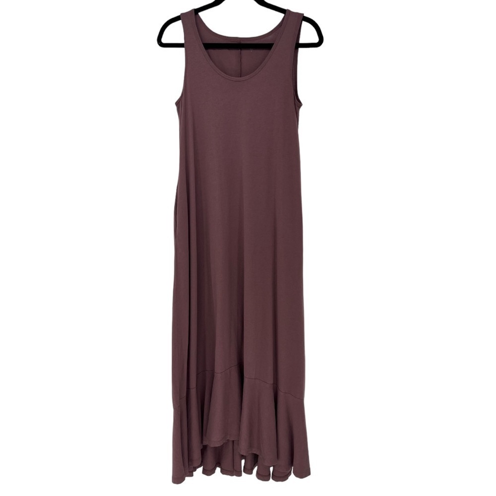 Garnet Hill Sleeveless‎ Mauve Ruffle Hem Maxi Dress Size S